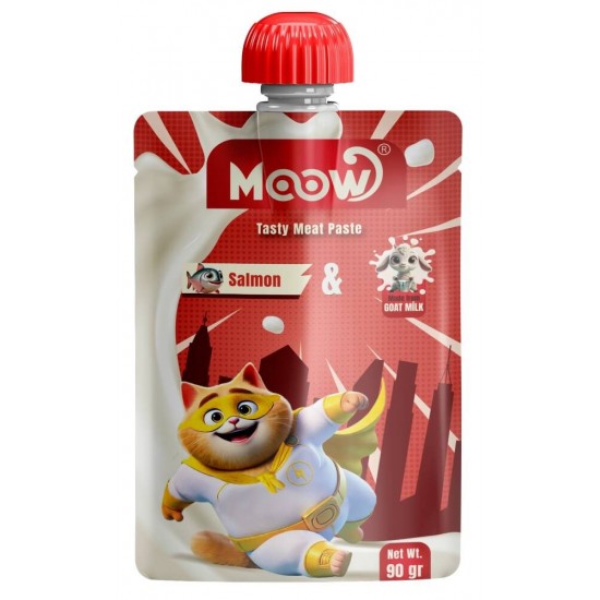 Moow Taze Somon Balıklı Keçi Sütlü Kedi Et Ezmesi 90 gr
