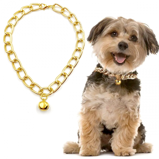 Markapet Kedi Ve Köpek Lüx Zincir Kolye 25-30 cm Medium Gold