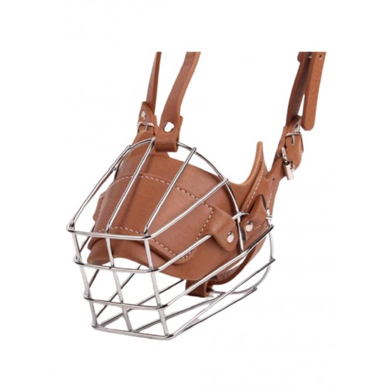 Karamel Pet Metal Deri Köpek Ağızlığı S 30 cm