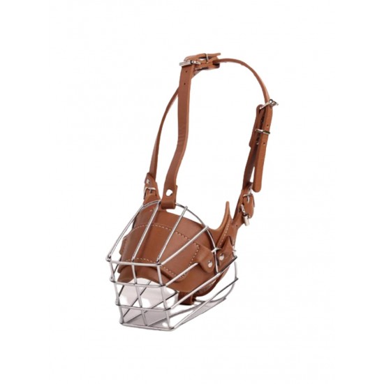 Karamel Pet Metal Deri Köpek Ağızlığı M 33 cm