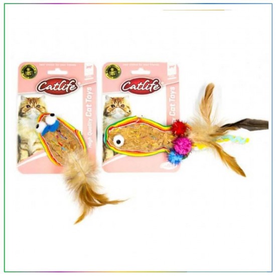 Catlife Meşe Mantarı Kedi Oyuncağı Renkli Püsküllü