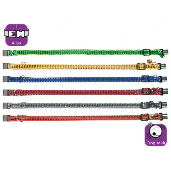 Karlie Kedi Tasma Çing. 25-35Cm Karişik Renkli