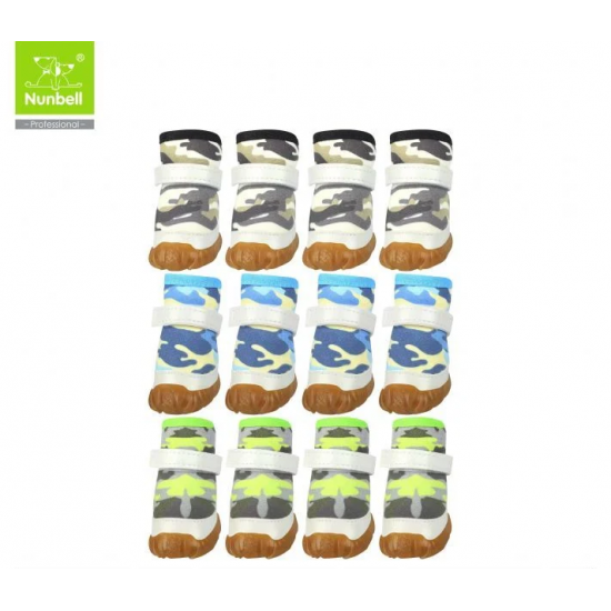 Nunbell Kauçuk Tabanlı  Köpek Ayakkabı Kamuflaj No:2 Boyut  3,5-2,7 cm