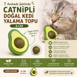 Avokado Şeklinde Catnipli Doğal Kedi Yalama Topu 6 Cm