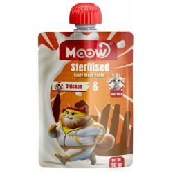 Moow Kısırlaştırılmış Kedi İçin Tavuklu Keçi Sütlü Kedi Et Ezmesi 90 gr