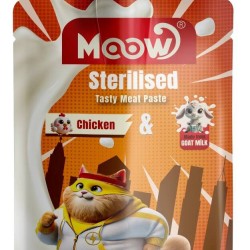 Moow Kısırlaştırılmış Kedi İçin Tavuklu Keçi Sütlü Kedi Et Ezmesi 90 gr