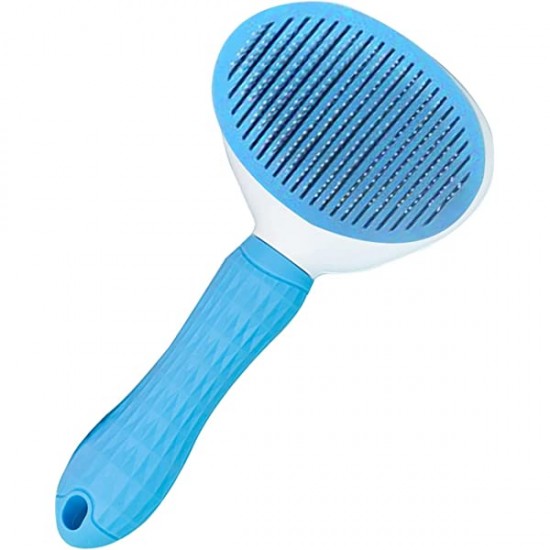 Karamel Pet Kendini Temizleyen Tuşlu Kedi Köpek Tarağı Mavi  10 x 20 cm
