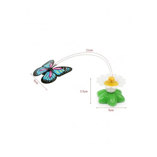 Markapet Hareketli Pilli Dönen Kelebek Kedi Oyuncağı 6 cm