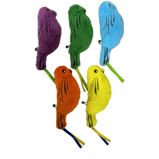 Catnipli Zilli  Peluş Kuş Kedi Köpek  Oyuncağı Çeşitli Renklerde 8 cm x 30 cm