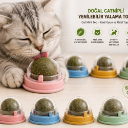 Doğal Catnipli Yenilebilir Kedi Nanesi Yalama Topu – 6 CM