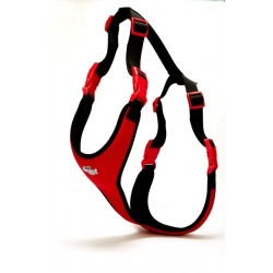 Doggie Softlu Siyah Köpek Bel Tasması 60/85 cm Kırmızı