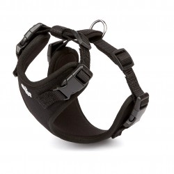 Doggie Havalı Ped Dokuma Köpek Göğüs Tasması 30/35 cm Siyah
