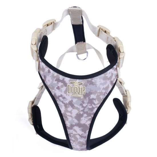 Doggie Havalı Ped Dokuma Köpek Göğüs Tasması 70/95 cm Kamuflaj