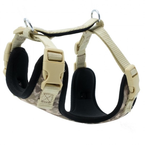 Doggie Yumuşak Softlu Köpek Göğüs Tasması 40/45 cm Kamuflaj Açık