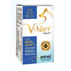 Animari V-Mari Kedi Köpek Vitamin Mineral Protein Tablet 70 adet