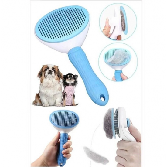 Karamel Pet Kendini Temizleyen Tuşlu Kedi Köpek Tarağı Mavi  10 x 20 cm