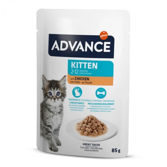 Advance Cat Kitten Chicken Pouch Yaş Mama 85 Gr