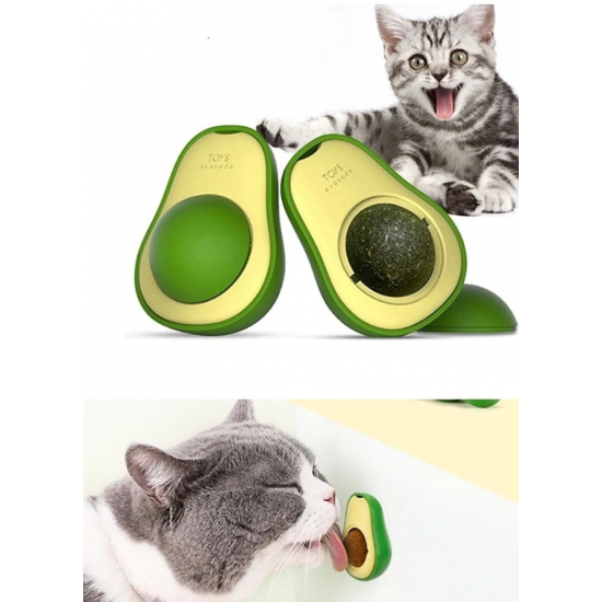 Avokado Şeklinde Catnipli Doğal Kedi Yalama Topu 6 Cm