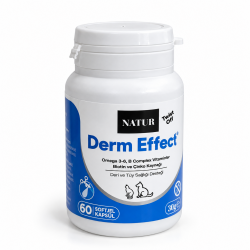 Natur Derm Effect Twist-Off Kedi ve Köpek Deri ve Tüy Sağlığı Destekleyici 60 Soft Jel Kapsül