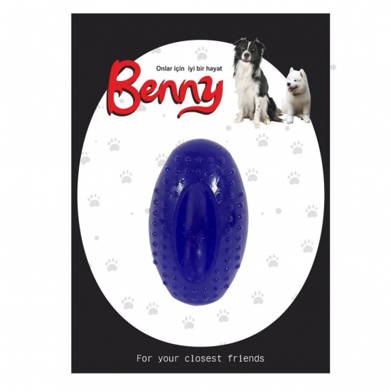 Benny Köpek Oyuncağı Sert Elips Top 8 x 4.5 cm Mavi