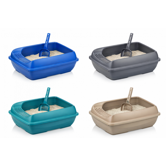 Açık Elekli Kedi Tuvalet Kum Kabı 12*37*50 cm Karışık Renklerde