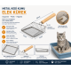 Metal Kedi Kumu Elek Kürek Ahşap Saplı Paslanmaz Kum Küreği 26 cm