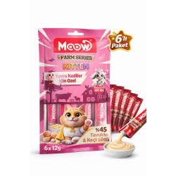 Tavuklu ve Keçi Sütlü Yavru Kedi Krema Ödül Maması 6 x 12 gr