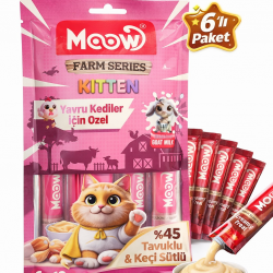 Tavuklu ve Keçi Sütlü Yavru Kedi Krema Ödül Maması 6 x 12 gr