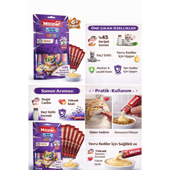 Somonlu Keçi Sütlü Yavru Kedi Krema Ödülü 6x12g