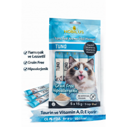 Nobilus Ton Balıklı Etli Kedi Krema Ödül Maması 5 x 15 gr