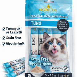 Nobilus Ton Balıklı Etli Kedi Krema Ödül Maması 5 x 15 gr