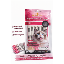 Nobilus Biftekli Kedi Krema Ödül Maması 5 x 15 gr