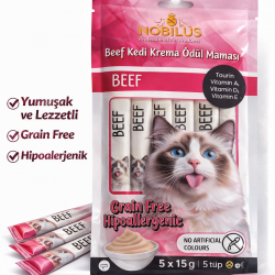 Nobilus Biftekli Kedi Krema Ödül Maması 5 x 15 gr