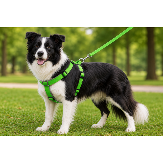 Gezdirme Kayışlı Dokuma Köpek Göğüs Tasma Seti 40*60-110 cm Neon Yeşil