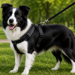 Gezdirme Kayışlı Dokuma Köpek Göğüs Tasma Seti 40*60-110 cm Siyah