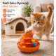 Hacıyatmaz Kedi Oyuncağı 3 Katlı Toplu Zeka Oyuncağı 20x21 cm – Devrilmez Interaktif Mama Oyuncağı