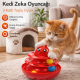Hacıyatmaz Kedi Oyuncağı 3 Katlı Toplu Zeka Oyuncağı 20x21 cm – Devrilmez Interaktif Mama Oyuncağı