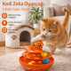 Hacıyatmaz Kedi Oyuncağı 3 Katlı Toplu Zeka Oyuncağı 20x21 cm – Devrilmez Interaktif Mama Oyuncağı