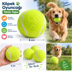 KP Köpek Oyuncağı Tenis Topu Sert 2’li 8 cm – Dayanıklı Köpek Topu