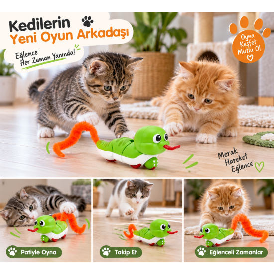 Kurmalı Hareketli Tekerlekli Komik Yılan Karışık Renkli 13 cm -30 cm