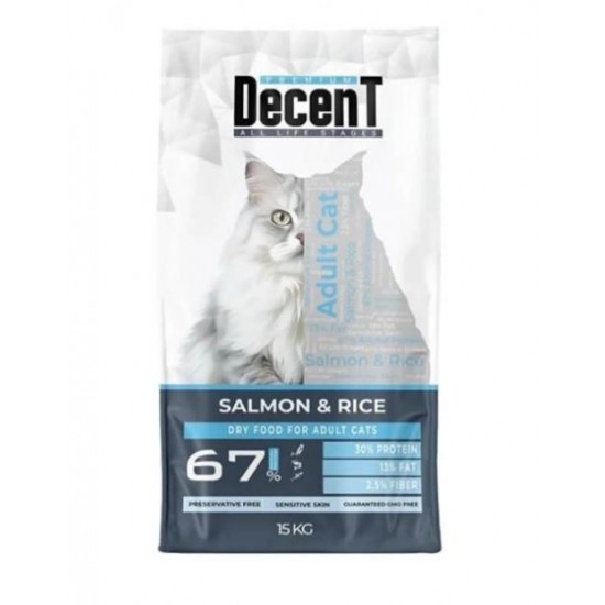 Decent Sensitive Skin Somon & Pirinç Yetişkin Kedi Maması 1,5 Kg