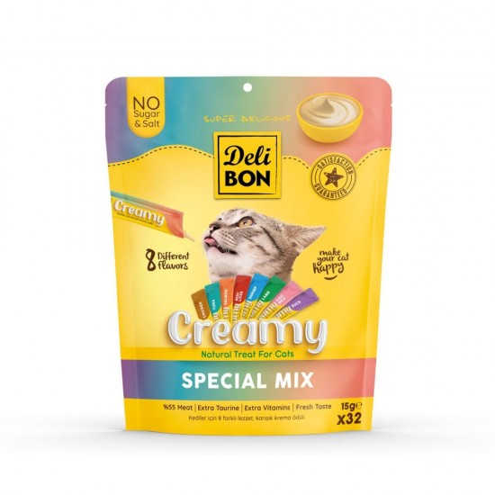 Delibon Krema Kedi Ödül Maması 15g 32 Adet Karışık Çeşit