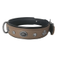 Markapet Deri Doğal Taşlı Köpek Boyun Tasması 28-33 cm X-Small Taba