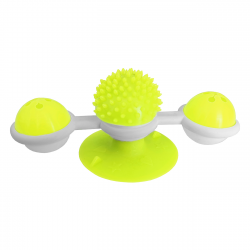 Markapet Vantuzlu Fırıldak Toplu Dönen Kedi Oyuncağı 8 cm-18 cm Sarı