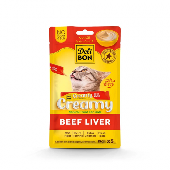 Delibon Krema Kedi Ödül Maması 15g 5 Adet Dana Ciğerli