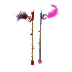 Sesli Toplu Tüylü Kedi Oltası 40-50 cm Renkli