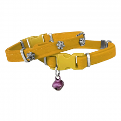 Markapet Kadife Kedi Boyun Tasması Kar Taneli 20-32 cm Sarı