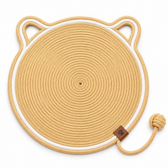 Kedi Kafa Figürlü Kedi Tırmalama Paspası 44 cm-113 cm Sarı