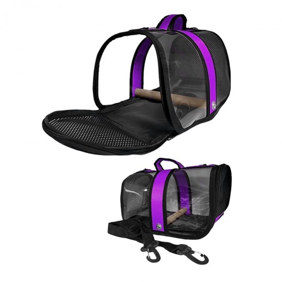 Markapet Tünekli Kuş Taşıma Çantası 20-30 cm Mor