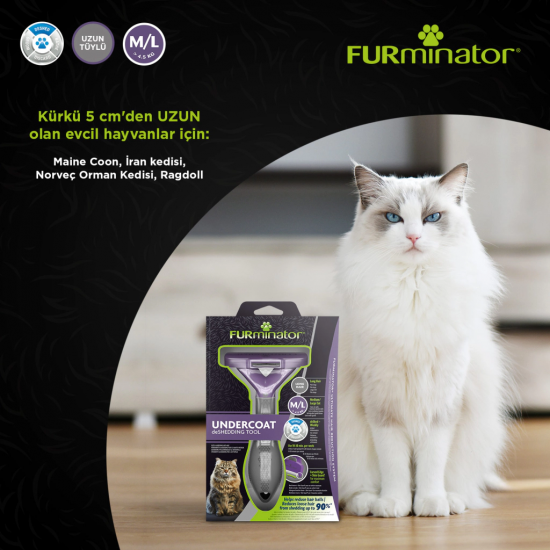 Furminator Uzun Tüylü Long Hair Kedi Tarağı 6,2cm [M/L]